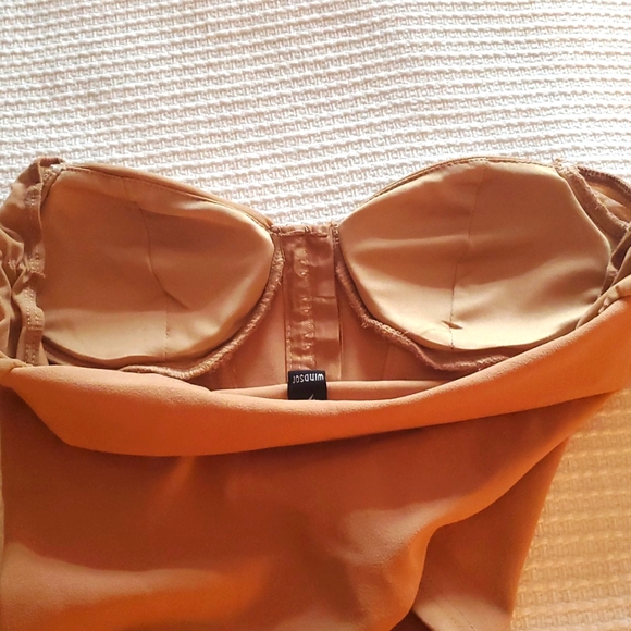 Windsor Elegant Tan Ruche Bustier Top - Picture 8 of 8